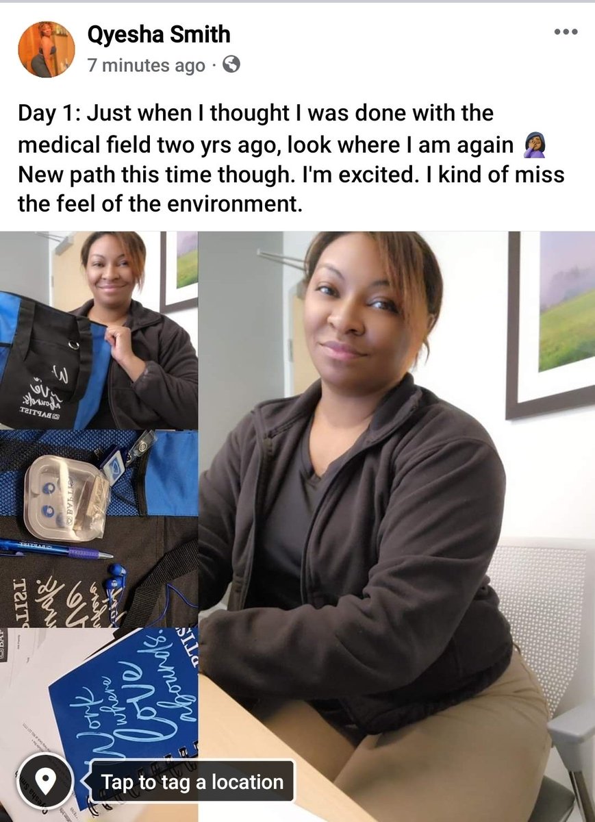 Just when I thought I was done with the medical field two yrs ago, look where I am again 🤦🏾‍♀️
New path this time though
Day 1. I'm excited. I kind of miss the feel of the environment.