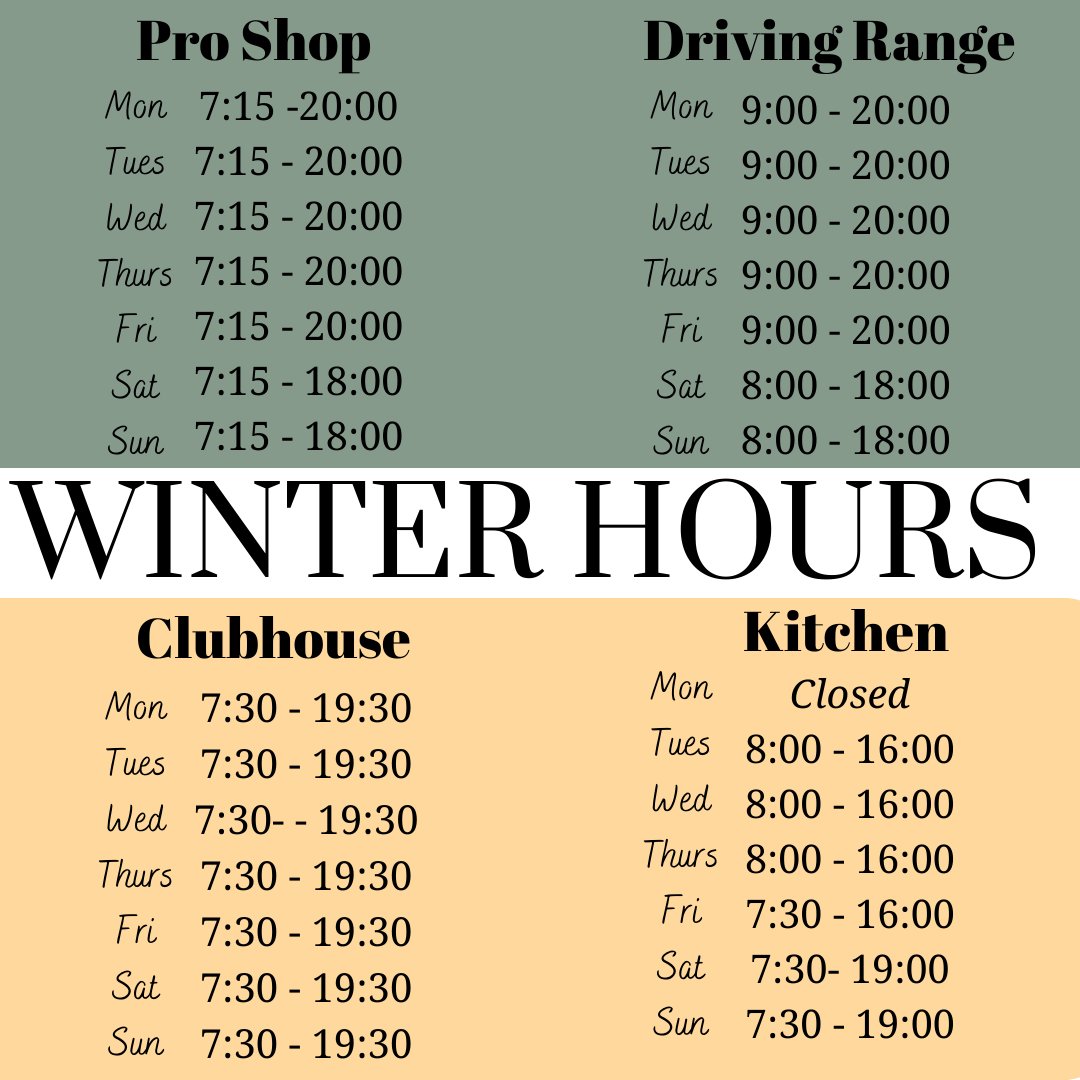 🔵 Please note 🔵 

Here is a reminder of our Winter Opening hours