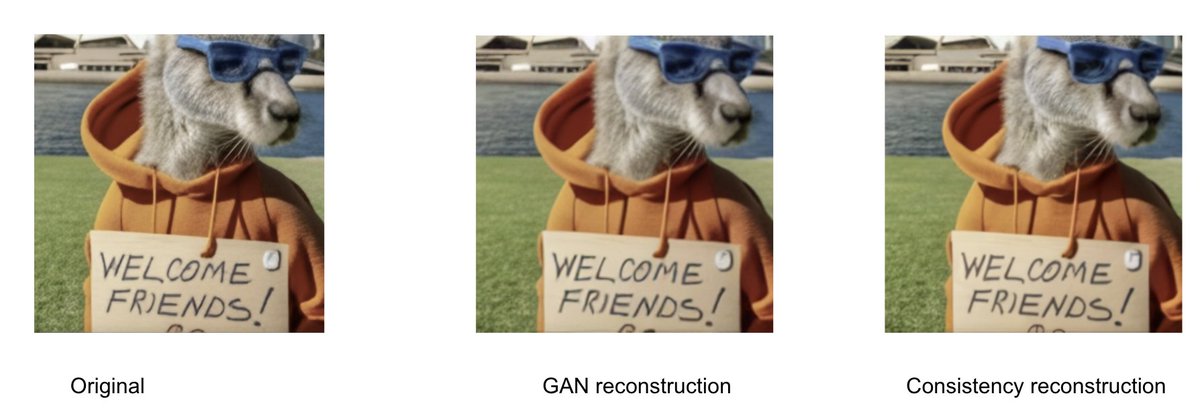 TasksWithCode's tweet image. It is worth noting that the Consistency Decoder, which OpenAI open-sourced last week, builds on prior research from late December 2021, also open-sourced by @robrombach and @pess_r. The Consistency Decoder generates images by working on the latent space output of a VQGAN, an…