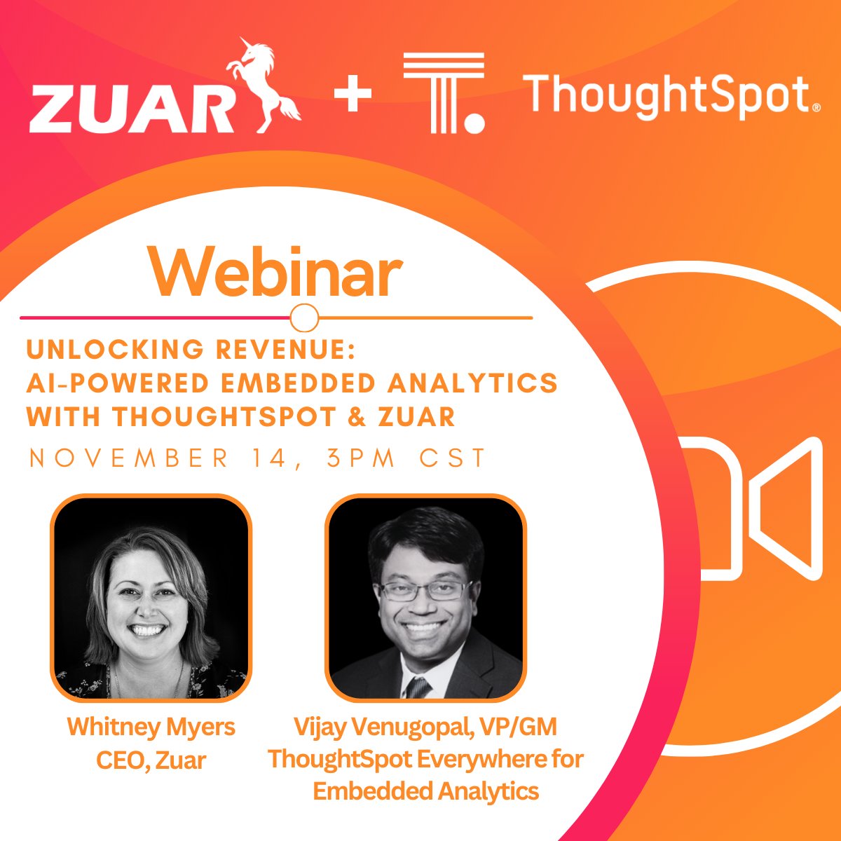 thoughtspot's tweet image. Tune in tomorrow to learn how to monetize insights and turn data into revenue streams by creating a productized analytics hub for your customers, staff, vendors and partners with ThoughtSpot and @weareZuar. RSVP: web.zuar.com/webinar-t

#EmbeddedAnalytics #ModernDataExperience