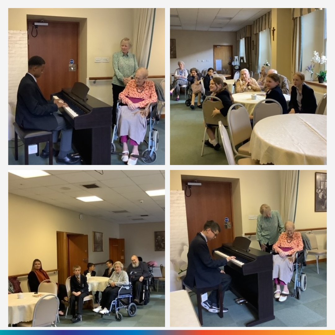 On Mondays, Y7 pupils visit St Joseph's care home as part of their outreach activity, spreading joy through music and conversations with the residents – a small gesture that can make a big difference in someone's day. 💙 #KindnessDay #BGSKindness #MakingADifference #SchoolValues