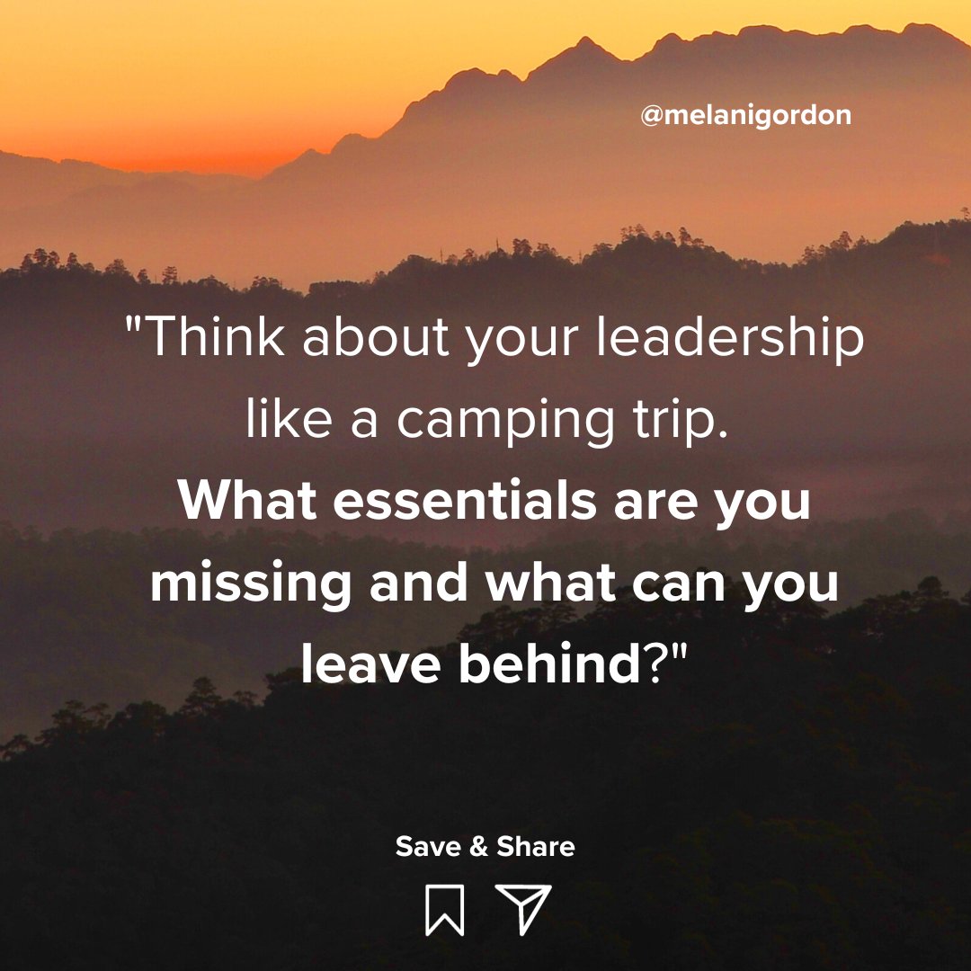 Leadership, much like preparing for a camping trip, requires us to thoughtfully pack our essentials and leave behind what's unnecessary.

#MotivationMonday #ThriveOutside