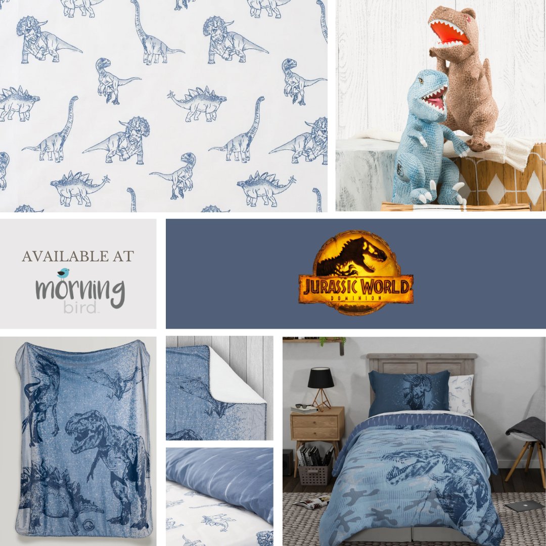 Let your explorers sleep among the dinosaurs and create the wildest dreams with our Jurassic World bedding collection.

#JurassicWorld #Dinosaurs #MorningBird #MorningBirdHome #bedding #kidsbedding