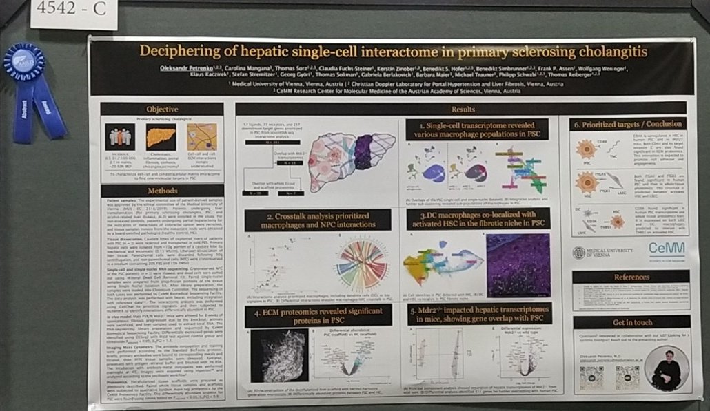 Amazing awarded posters and where to find them: 4542-C - Single-cell interactome in PSC - U Vienna #TLM23 @AASLDtweets #LiverTwitter