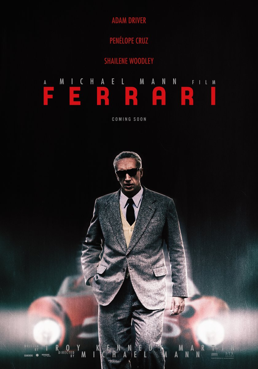 Adam Driver op nieuwe Ferrari filmposter