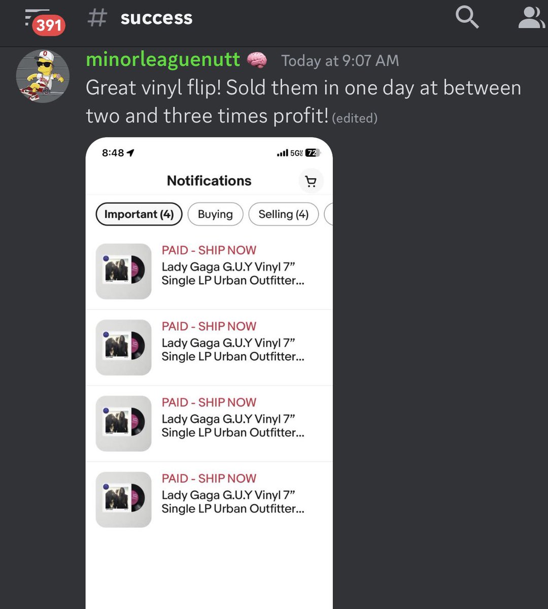 This weekend Urban Outfitters dropped exclusive vinyl records for “Singles Day”

We bought up the Lady Gaga G.U.Y. vinyl doing 2-3x profit  🔥

4+ minutes earlier than the sheep 🐑