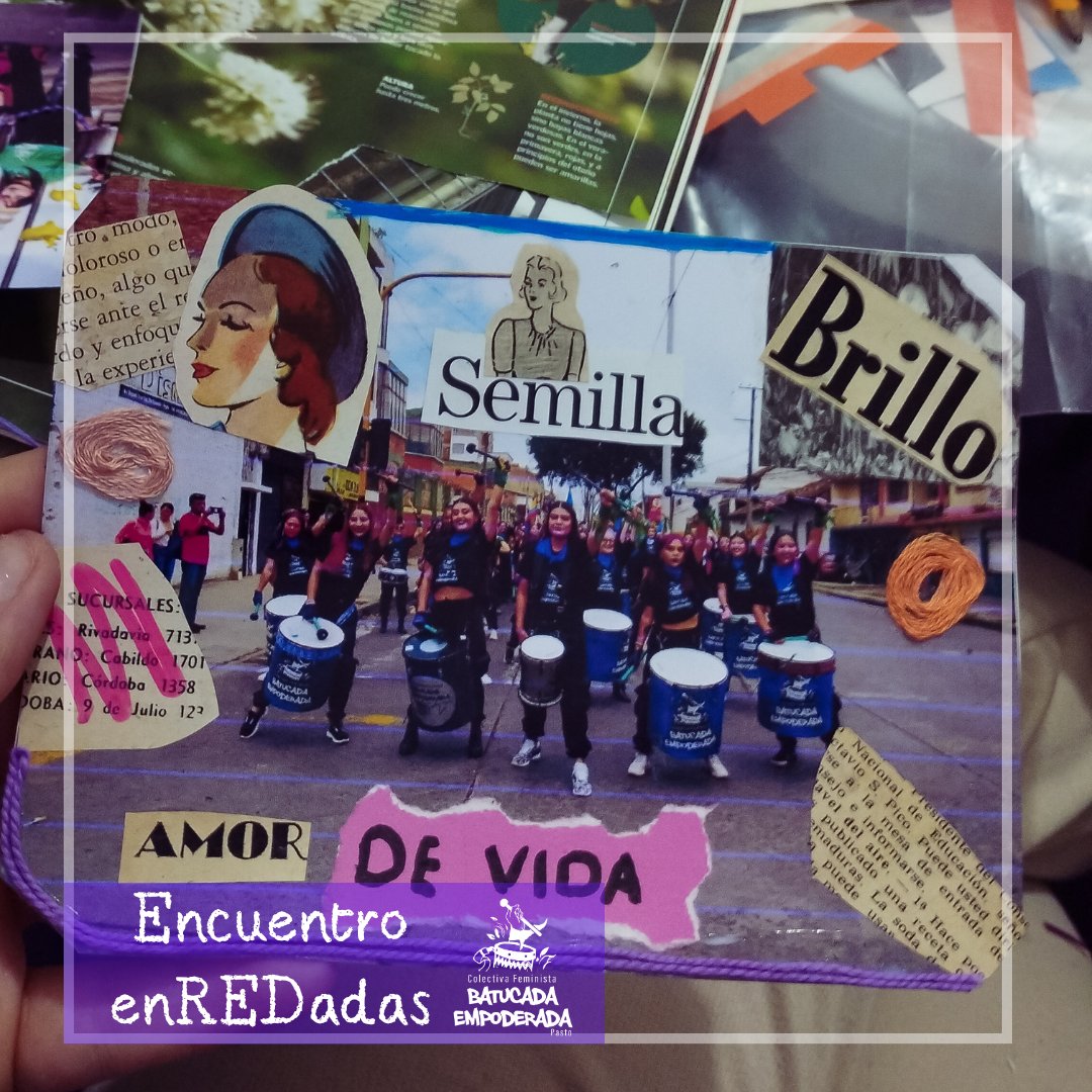 BatucadaEpasto's tweet photo. Participamos del Tercer Encuentro de enREDadas en la ciudad de Pereira 💜✨, una iniciativa de Frente Gráfico Feminista, logramos construir la palabra acerca de los retos y herramientas del trabajo colectivo 🫂 y trabajar en una pieza gráfica elaborada a mano 👐. https://t.co/rMBb21GJeC