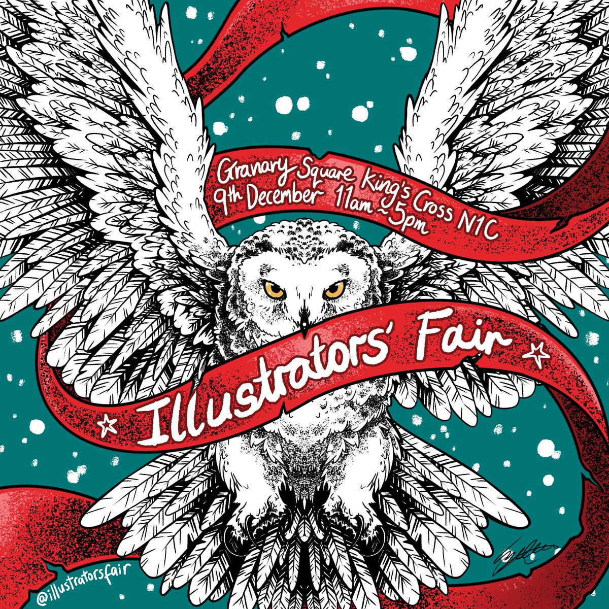 NEWS - I've got a table at the Illustrators' Fair in London next month~🦉

I designed a digital flyer for their Insta page, I decided to do a revamp and draw a new flying owl illustration for it! I hope to see some of you there? #illustratorsfair #festivalofflyers