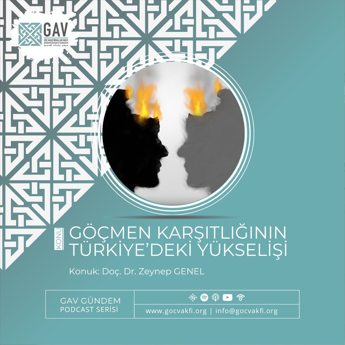 #GAVGÜNDEM

Podcastimizin bu bölümünde konuğumuz Doç. Dr. Zeynep Genel ile Türkiye'de son zamanlarda yaşanan göçmen karşıtlığının nedenlerini, son durumunu ve yarattığı etkileri konuştuk. 

<a href="/zeynepgenel/">Zeynep Genel</a> <a href="/Asmahil_kohan/">Ismail Kohan</a> <a href="/elifsetenay/">ا</a>