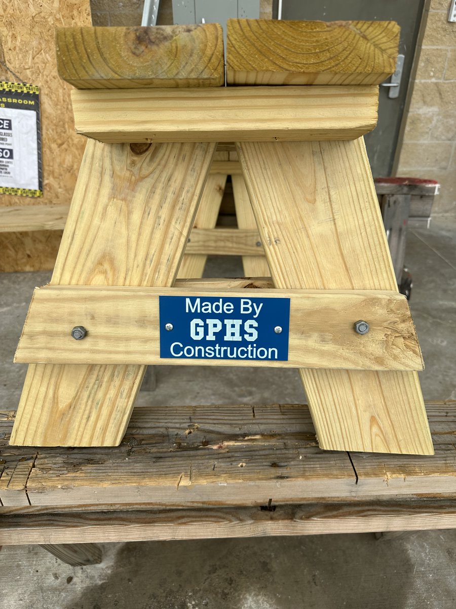 Grand Prairie High construction students made benches for Sallye Moore's outdoor classroom. Great job!