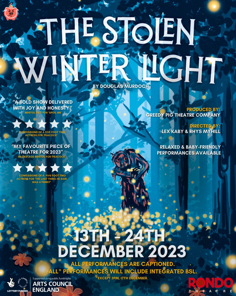 This Christmas, 'The Stolen Winter Light' arrives in Bath... With enchanting live music, hilarious comedy for all ages, and loads of accessible performances, The Stolen Winter Light is a family treat not to be missed! Dec 13th-24th @RondoTheatre Book: ticketsource.co.uk/rondotheatre/t…