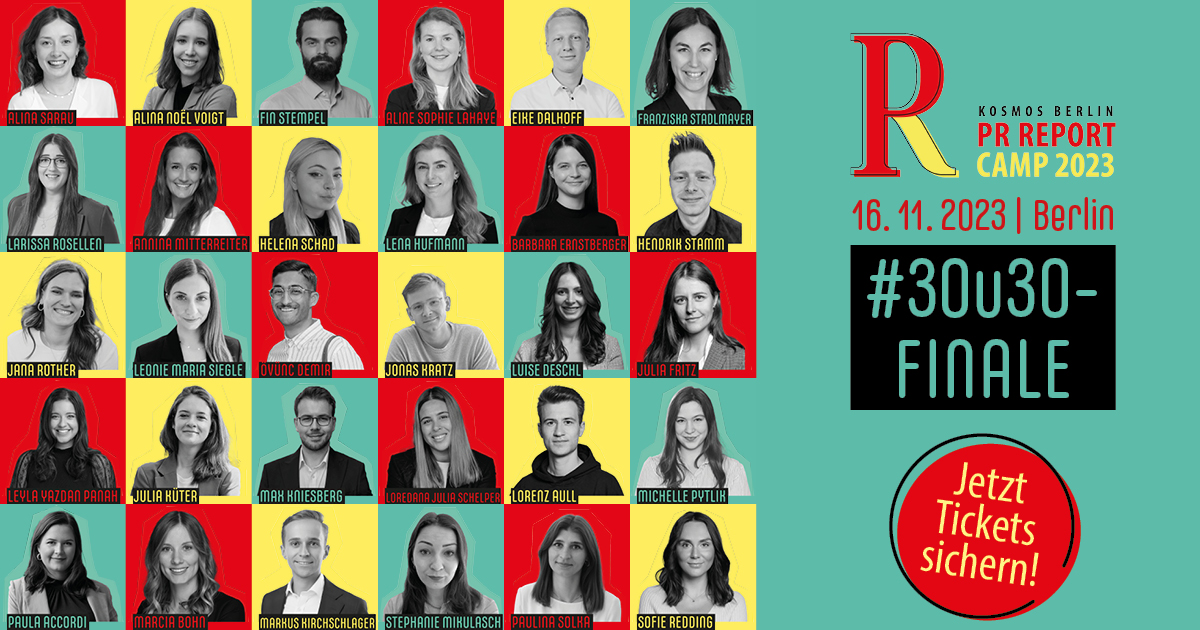 prreport_de's tweet photo. #PRReportCamp: @30u30-Finale in Berlin, 16. Nov! 🏆 30 Talente pitchen um den Titel "Young Professional des Jahres". Sei dabei! Letzte Chance! Die Anmeldung schließt morgen! https://t.co/nXTl3rKG89 https://t.co/ZL5wqPIjJZ