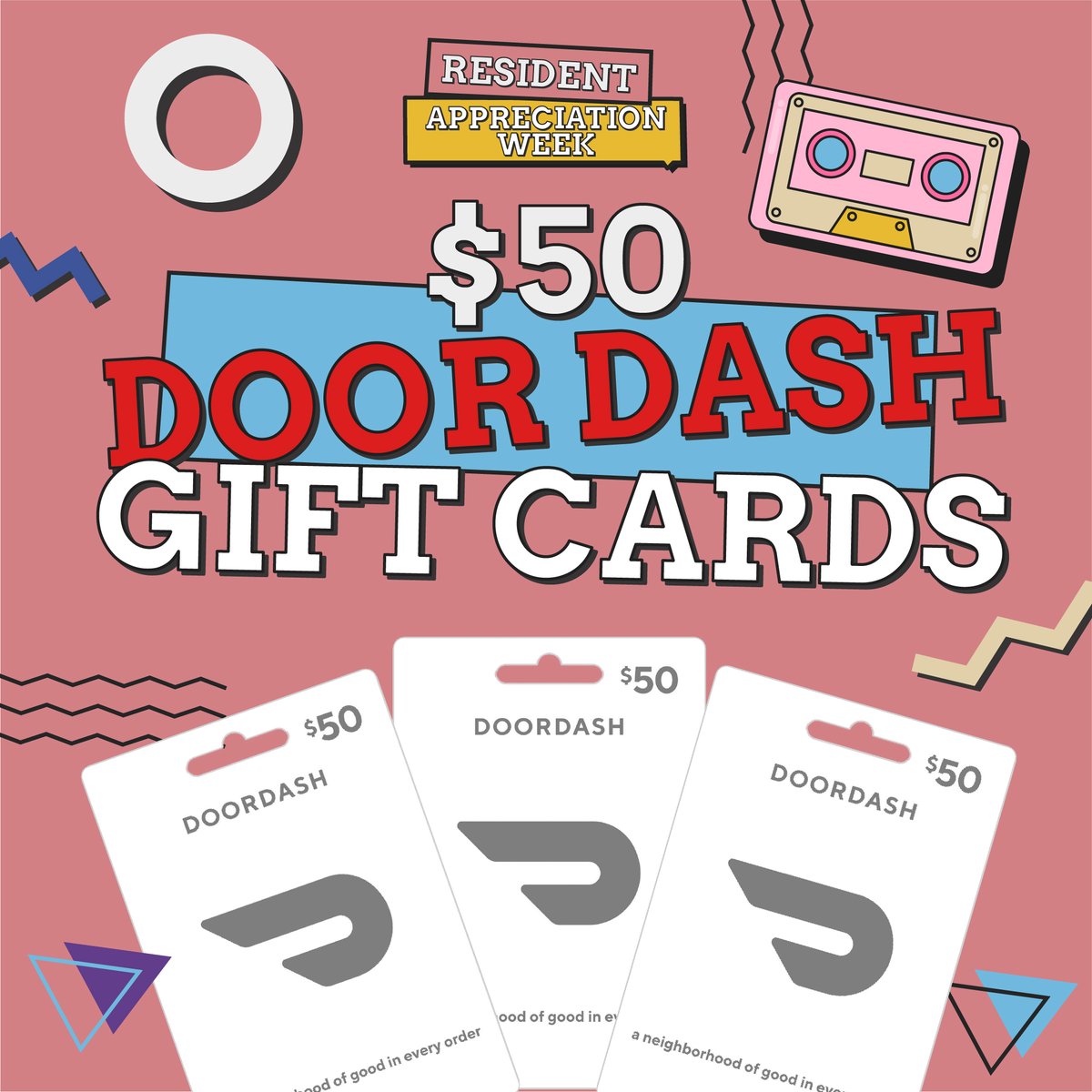 firstkeyhomes's tweet photo. We π our residents every day, and this week weβre showing it with daily giveaways.
Give yourself a break from the kitchen β enter for a chance to win a $50 @doordash gift card. πππ± Head over to our Instagram (@firstkeyhomes) for instructions on how to enter! #FirstKeyHomes https://t.co/dPne4lCqTF