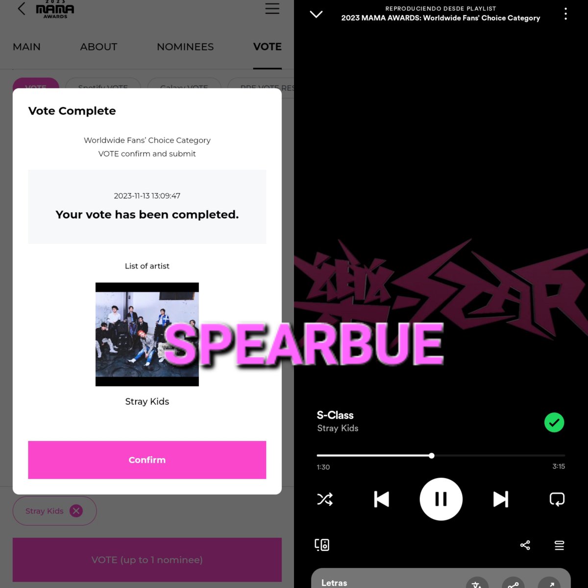 spearbue's tweet photo. #MAMA2023 #MAMA_VOTEDUMP #StrayKids #OddinaryTeam https://t.co/gbePPpJ5g4