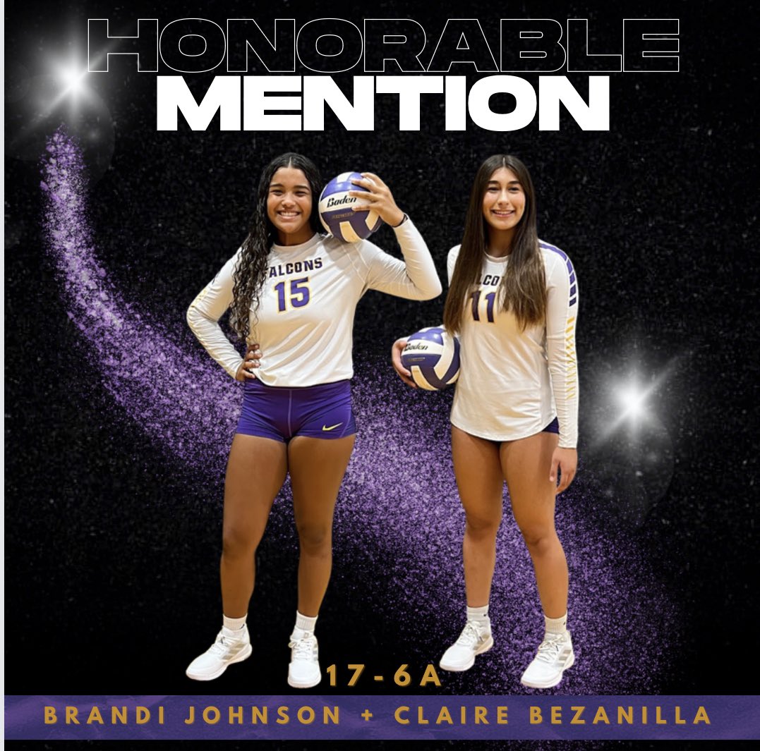 Congratulations to Brandi Johnson & Claire Bezanilla for being recognized as 17-6A Honorable Mention ! @jvhsprincipal @JVTVNews