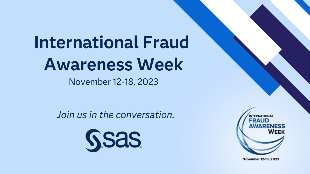 ACFE International Fraud Awareness Week is just around the corner! Learn more about the resources available through SAS, in addition to how data and analytics can help combat fraud: 

2.sas.com/6011uaWnL #FraudWeek