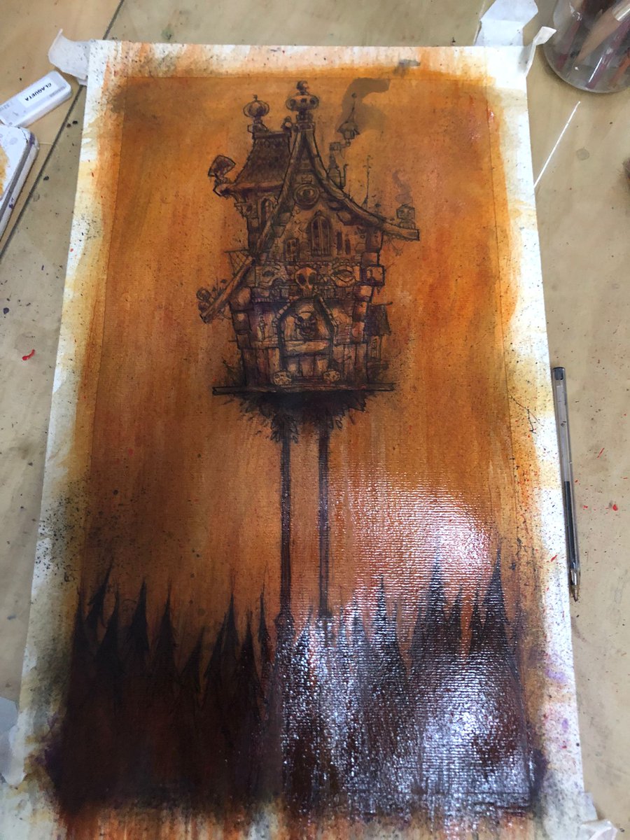 JuanRubiPuig's tweet image. Proceso de creación de la casa de #Babayaga

#painting #mixedtechnique #mywork