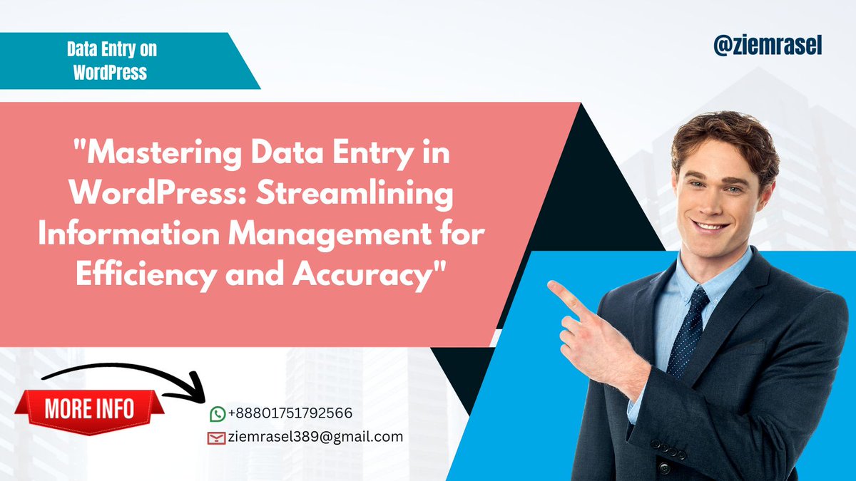 ziemrasel's tweet image. "Elevate your data game on WordPress! 💻✨ Our expert tips transform data entry into a breeze. Maximize efficiency, ensure accuracy, and streamline your workflow. Dive into the world of seamless information management. #WordPress #DataEntryTips"#WordPressDataEntry
