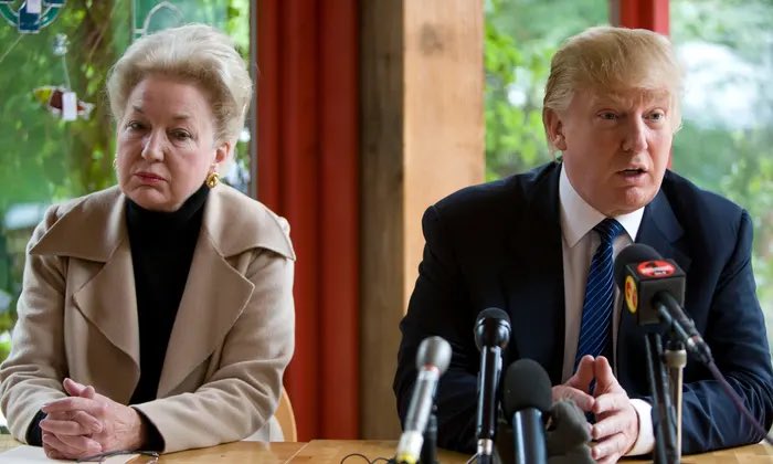 Maryanne Trump Barry has died.
She famously told her niece Mary Trump, that her younger brother had someone take his SATs for him, and she also said this:
“It's the phoniness of it all. It's the phoniness and this cruelty. Donald is cruel.”