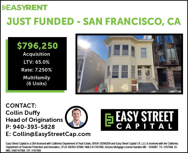 rob_s_simon's tweet photo. #JustFunded #MultifamilyMonday
$796,250 Acquisition Multifamily DSCR Loan on a six-unit rental property in San Francisco, CA at a mind-boggling 7.250% rate (most 5-10 Unit DSCR Loans have rates north of 9%!)! Highly experienced RE owner/operators add rental #8 to the portfolio! https://t.co/JTilZm6pTR