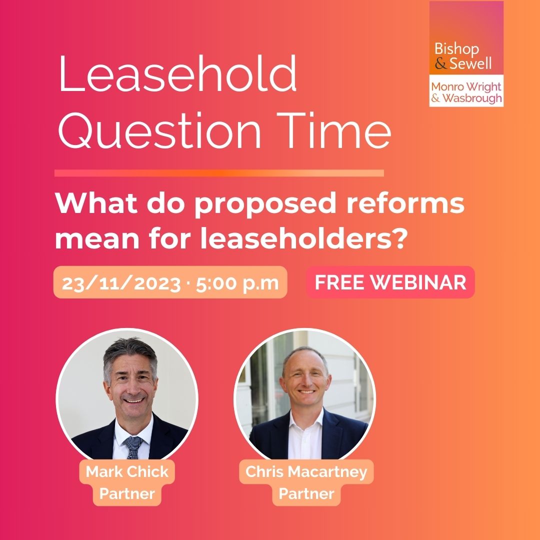 Bishop & Sewell LLP (Monro Wright & Wasbrough) (@bishopandsewell) on Twitter photo Leasehold remains firmly in the headlines & featured prominently in the King’s Speech. In our latest Leasehold Question Time, <a href="/section42/">Mark Chick</a> and Chris Macartney will discuss proposed reforms and what the current position is for leaseholders.
bigmarker.com/bishop-and-sew… Leasehold remains firmly in the headlines & featured prominently in the King’s Speech. In our latest Leasehold Question Time, <a href="/section42/">Mark Chick</a> and Chris Macartney will discuss proposed reforms and what the current position is for leaseholders.
bigmarker.com/bishop-and-sew…