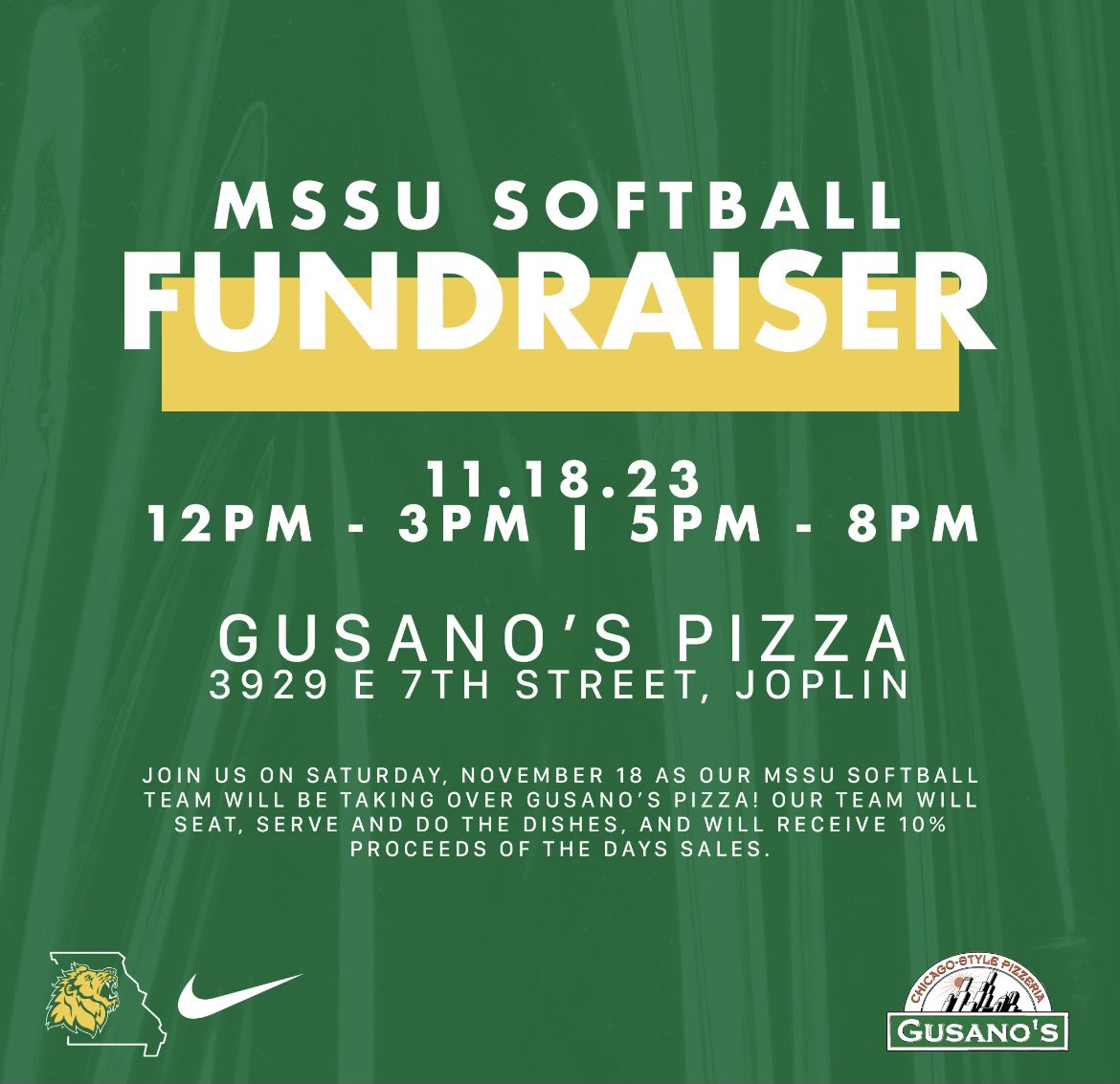 MSSUSoftball's tweet image. Saturday! Eat at Gusanos!