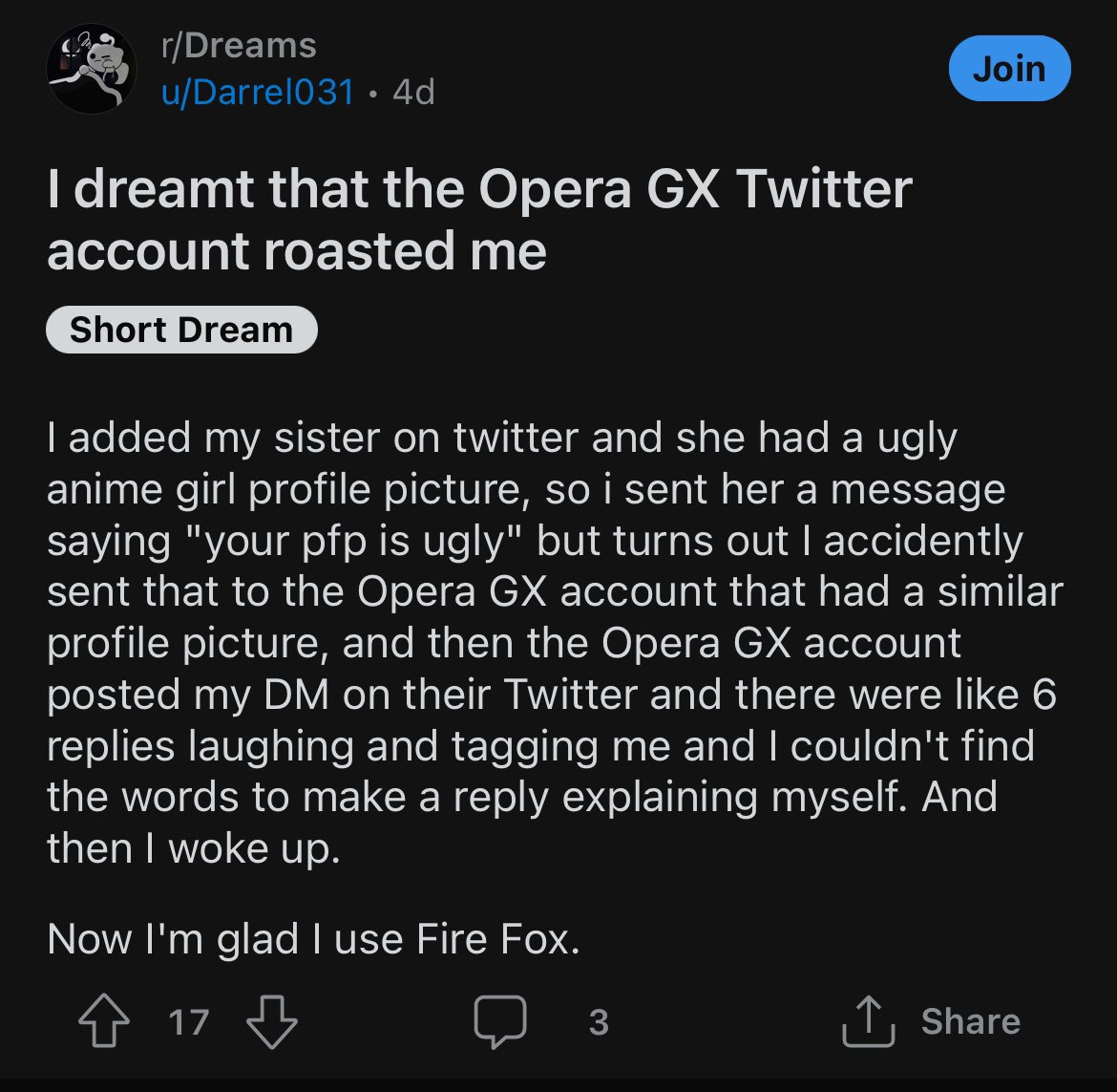 operagxofficial's tweet photo. I will make your dreams come true kiddo https://t.co/dca8LvJCY3