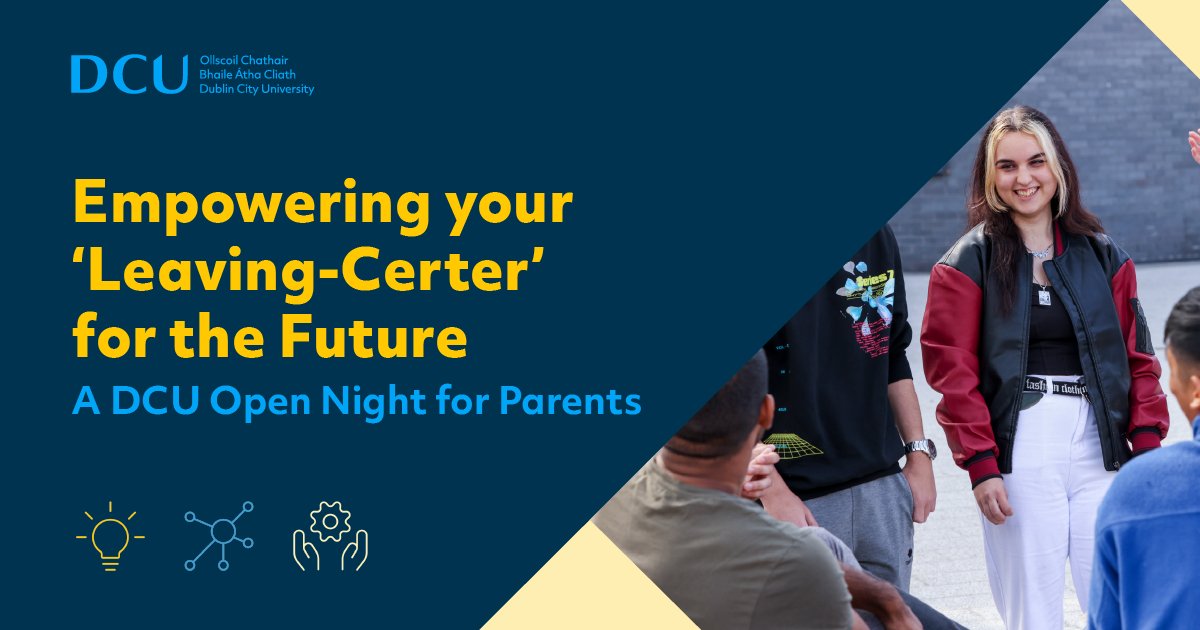 Are you the parent/guardian of a Leaving Cert student? Come to our DCU Open Night and find out how you can support them in their future decisions! 🏛️DCU Glasnevin Campus 📅28th November 🕣6.00pm - 8.00pm Register: launch.dcu.ie/OpenNight #leavingcert #WeAreDCU @TeamDCU