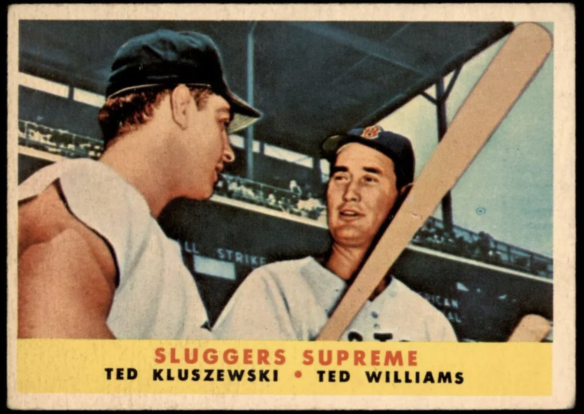 CardboardHistry's tweet photo. Sluggers/great hitters can come in very different shapes &amp; sizes! #Klu #Splinter #1958Topps https://t.co/fCyMCeBTSK