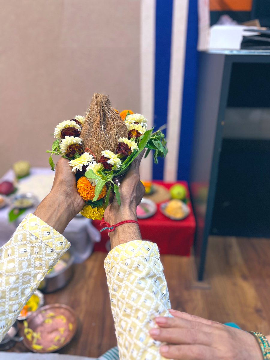 Chopda pujan at our office yesterday!! Wishing you all a very happy Diwali and prosperous new year! 
Hope coming year is blessed and beautiful for everyone! 🪔🪔✨ #DiwaliWishes #ChopdaPoojan #diwalicelebrations #Diwali2023