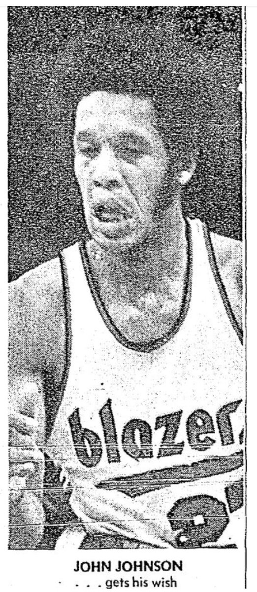 77Blazers's tweet photo. Nov 13 1975 - The @trailblazers trade forward #JohnJohnson to @HoustonRockets for #SteveHawes
Johnson was acquired by #Blazers 2 years ago from @cavs & was a fixture in starting lineup alongside #SidneyWicks for past 2 seasons, avg 16 pts, 7 rebs, & 4 assists
#RipCity 🧵 https://t.co/IA30Gm8yO3