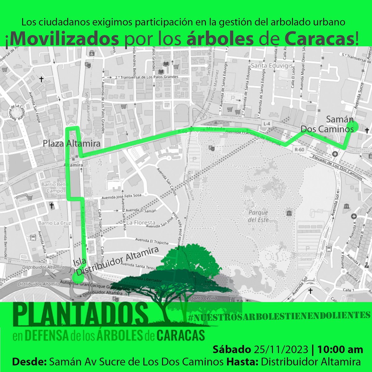 PlantadosCCS's tweet image. ¡Plantados y movilizados!

El sábado 25/11 manifestaremos nuestro rechazo ante las agresiones a nuestro patrimonio arbóreo y compartiremos herramientas para que más ciudadanos se sumen a su protección.

#NuestrosArbolesTienenDolientes