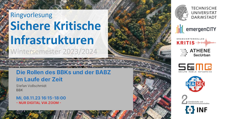 ACHTUNG 🚨 - passend zum schlechten Wetter findet die #KRITIS Ringvorlesung <a href="/TUDarmstadt/">TU Darmstadt</a> morgen NUR DIGITAL statt. Stefan Voßschmidt vom <a href="/BBK_Bund/">BBK</a>  blickt auf die Rolle seiner Institution und die des BABZ im Wandel der Zeit. 
Infos zum Link gibt's hier: peasec.de/2023/kritis-20…