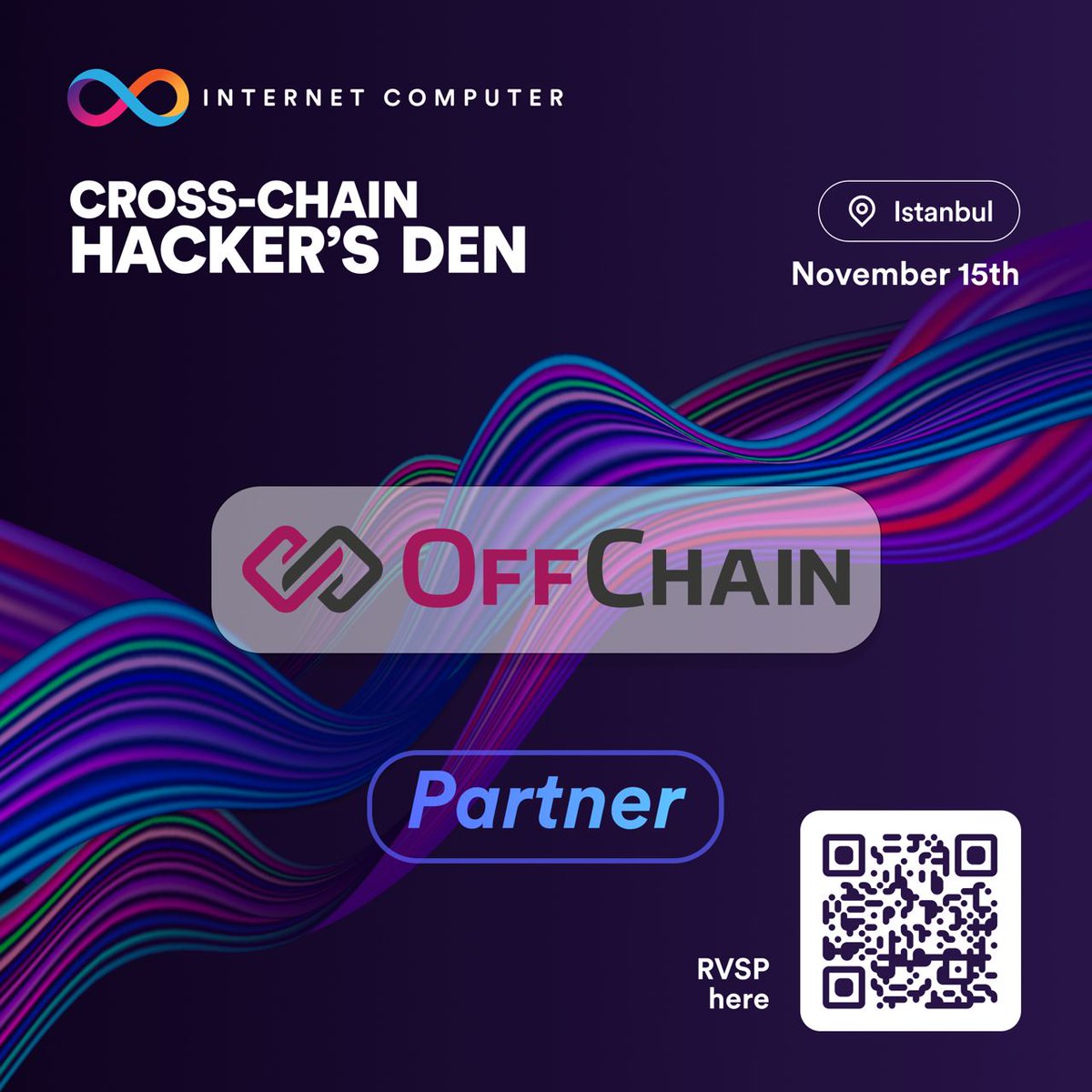 [TR] 15 Kasım'da gerçekleşecek etkinliğimizde <a href="/offchainIST/">OffChain Istanbul</a>'in partnerimiz olduğunu duyurmaktan mutluluk duyuyoruz! 🎉 💙 <a href="/offchainglobal/">OffChain Global</a> 

➡️ Etkinliğe kayıt ol: lu.ma/HackersDen

[ENG] We're thrilled to announce that <a href="/offchainIST/">OffChain Istanbul</a> as our partner for the Cross-Chain