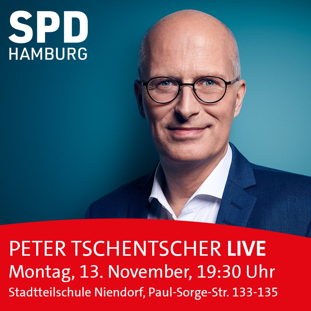 Heute Abend: Hamburgs Erster Bürgermeister @TschenPe im Gespräch mit den Bürgerinnen und Bürgern vor Ort in der Stadtteilschule Niendorf, Paul-Sorge-Straße 133-135. Kommen Sie vorbei!