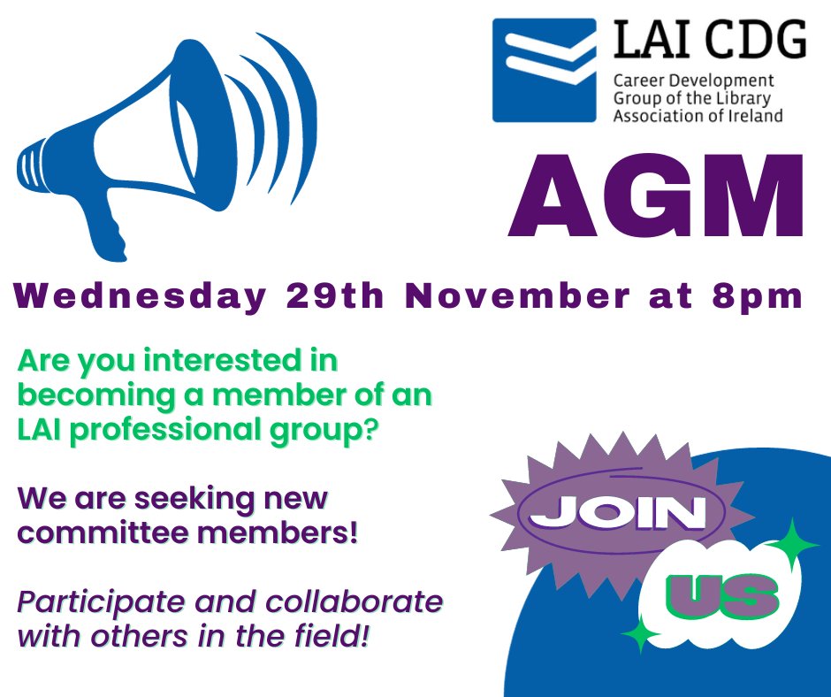 We are looking for new members to join our committee!
 
Collaborate with colleagues in the field, participate in annual events &amp; make some friends!

If you're interested in joining, complete the nomination form bit.ly/46Vys54 &amp; come along to our AGM on 29th Nov at 8pm.