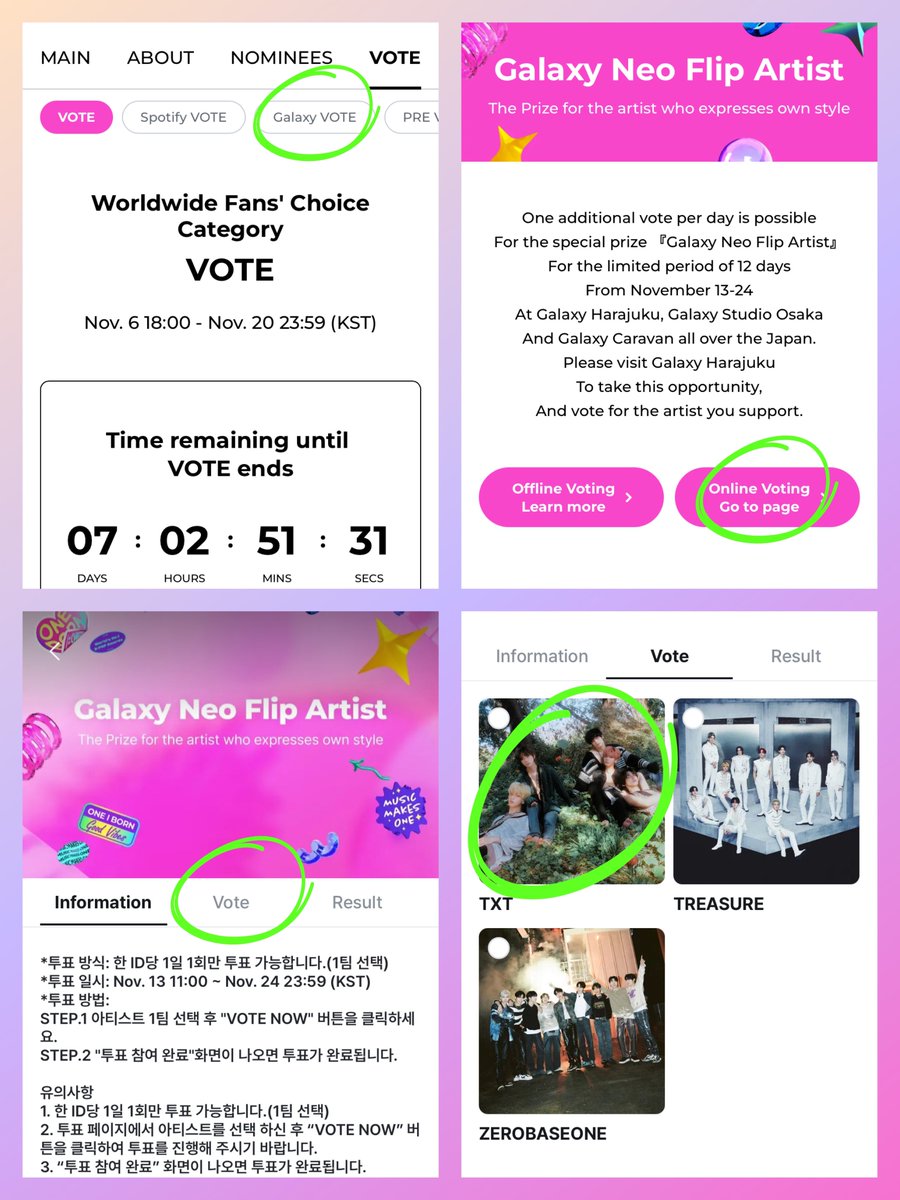 MOACorps's tweet photo. MOAlert⚠️

M△M△ Galaxy Neo Flip Artist is open!

🗓13 Nov — 24 Nov, 11.59pm KST
🏆 Rank 1 only

🗳MNET+ App
‼️This voting is NOT device-locked. You can vote multiple times; use ✈️ to change IP.

🔗https://t.co/PiXJJO5pBM

TWERK NO BRAKES
#MOARushRide #MOAisONE
#TOMORROW_X_TOGETHER