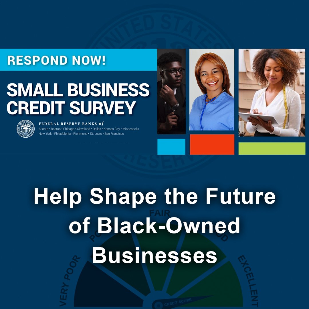 Your voice matters! Take the Fed's Small Business Credit Survey to shape the future of government support for Black-owned businesses. The survey closes on 11/17: fedreserveboard.gov1.qualtrics.com/jfe/form/SV_4P… #AACC #SmallBusinessCreditSurvey #SupportBlackOwnedBusinesses