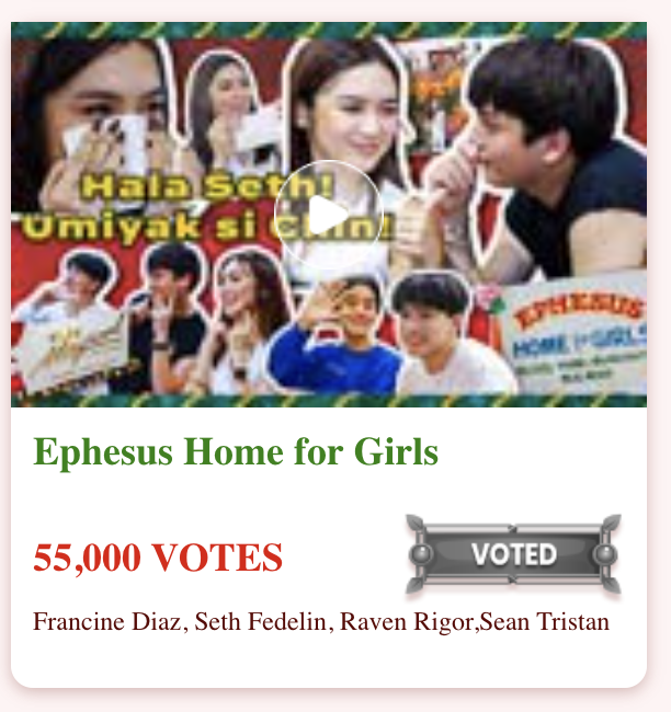 Hello, Raven Squad, Cloudies, Carrels, Sethsters, and Team Sean!

Let's help Raven, Franseth, Sean, and Ephesus Home for Girls win the #ShareTheMagic voting this Christmas.

All you have to do is to register to bingoplus and you'll get 1000 FREE votes that you can use. Check the