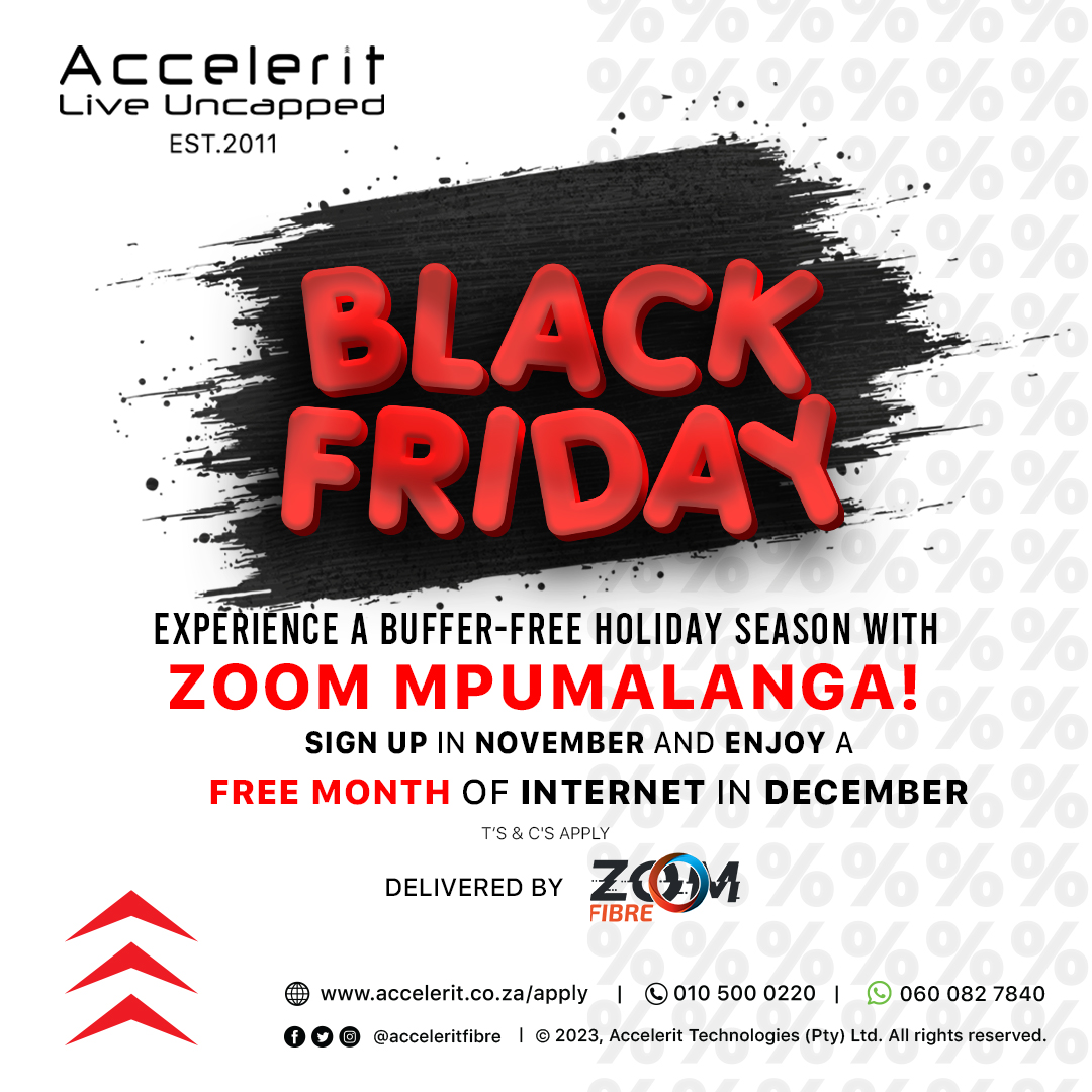 acceleritfibre's tweet photo. Gear up for the ultimate shopping spree at the Black Friday Extravaganza with #Accelerit!ππ
Apply today and unwrap a FREE MONTH in December!
To apply: https://t.co/7JmQn9Fbqtπ
#Accelerit #LiveUncapped #ShopSmart #AcceleritDeals #ZoomFibre #BurnaBoy African Football League https://t.co/jrdBtDILqd