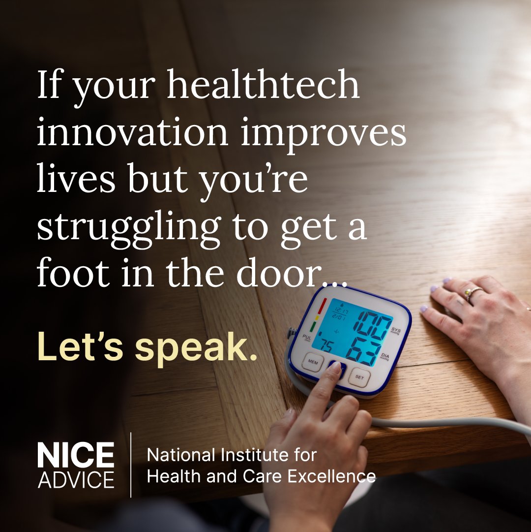 NICEComms's tweet photo. NICE Advice can help you prepare to engage with payers or commissioners. 

We'll guide you to demonstrate the value of your #healthtech product and optimise your access strategy.

Learn more: https://t.co/vzFv9Qhc2B https://t.co/gQmQyJeRUw