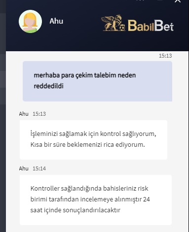 babilbet teki durum böyle