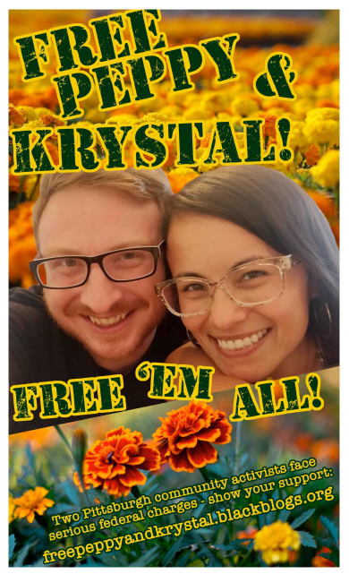 sffoodnotbombs's tweet photo. Free Peppy and Krystal! Support our comrades facing repression! Peppy continues to be in months-long pre-trial detention! Write letters! Donate to legal defense! Get the word out! https://t.co/s30YJ2X2Dj