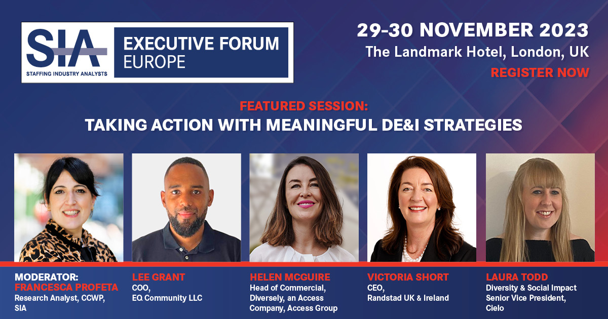 Our CEO, Victoria Short will be discussing the importance of meaningful DE&amp;I strategies at the <a href="/SIAnalysts/">SIA Global</a> Executive Forum Europe 2023, taking place November 29-30.

For more details on how to join and registration go to: hubs.la/Q028wY2M0 

@ExecForum #ExecForum