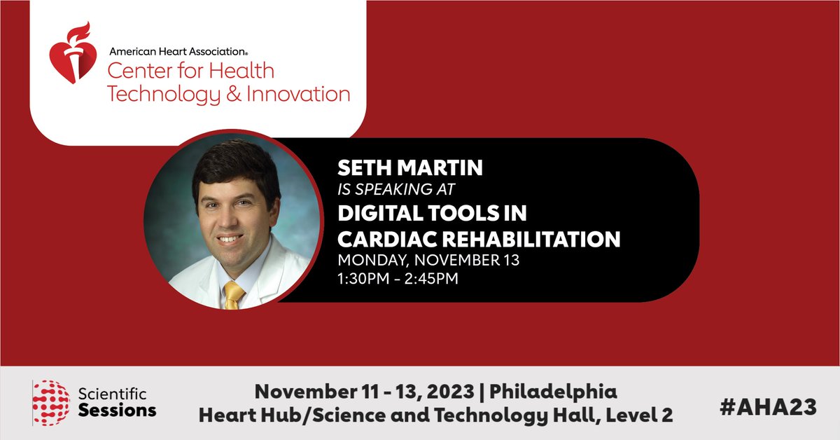 Exciting presentations by @SethShayMartin, @DoctorMarvelMD, @DrSpaulding_PhD, and @NinoIsakadze today at #AHA23! Schedule below👇 @American_Heart @AHAScience @hopkinsheart @CiccaroneCenter @HopkinsMedicine @heartmaryland @CorrieHealth