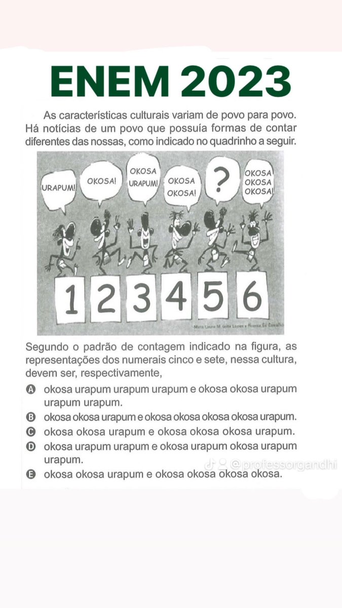 Linguagens matemáticas! Qual a resposta de vocês?
.
.
.
.
#Enem2023