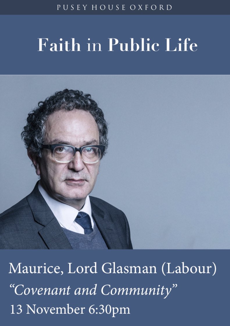 We look forward to welcoming Lord Glasman, the founder of the Blue Labour movement, to the House this evening. Lord Glasman will deliver a lecture on ‘Covenant and Community’ as part our Faith in Public Life lecture series. 6.30pm start. All very welcome.