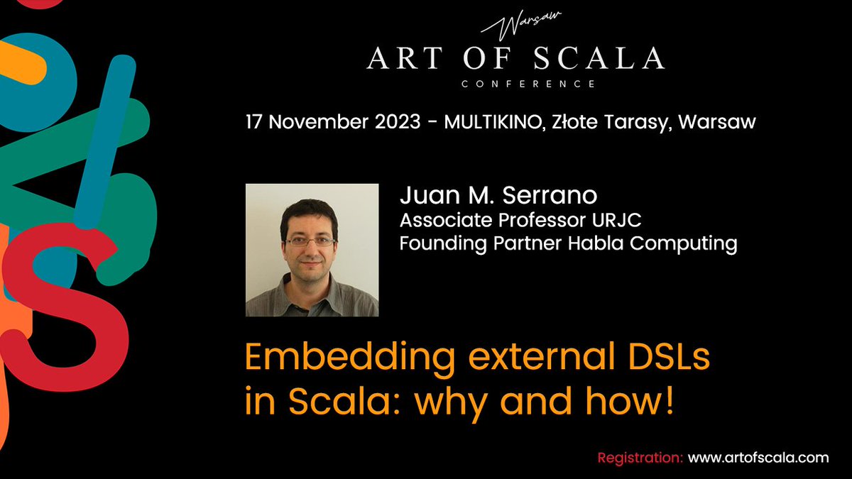 Super-excited to attend the Art of Scala conference at Warsaw and return the visit to all the Polish Scala-fans that came to Madrid this summer for Scala Days! 😁#artofscala #scala #conference