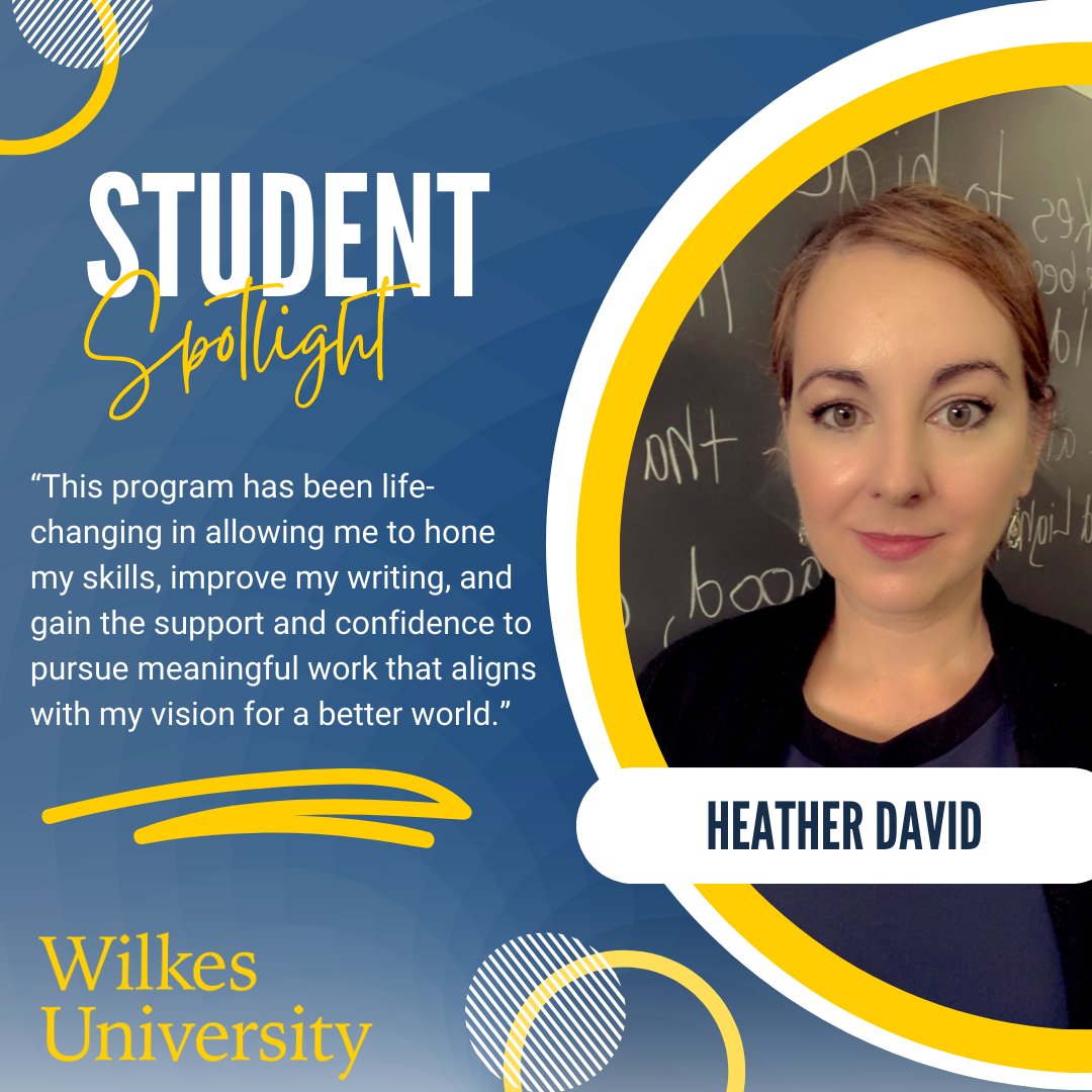 WilkesEdD's tweet photo. Meet Heather David,a 4th yr student in the doc program & currently working on her proposal. She is an instructional designer & adjunct instructor at the Univ of Scranton.She manages a full life with 3 children,work,& her progress as a doc student — amazing!#modeltheway https://t.co/hRpvZV7Awl