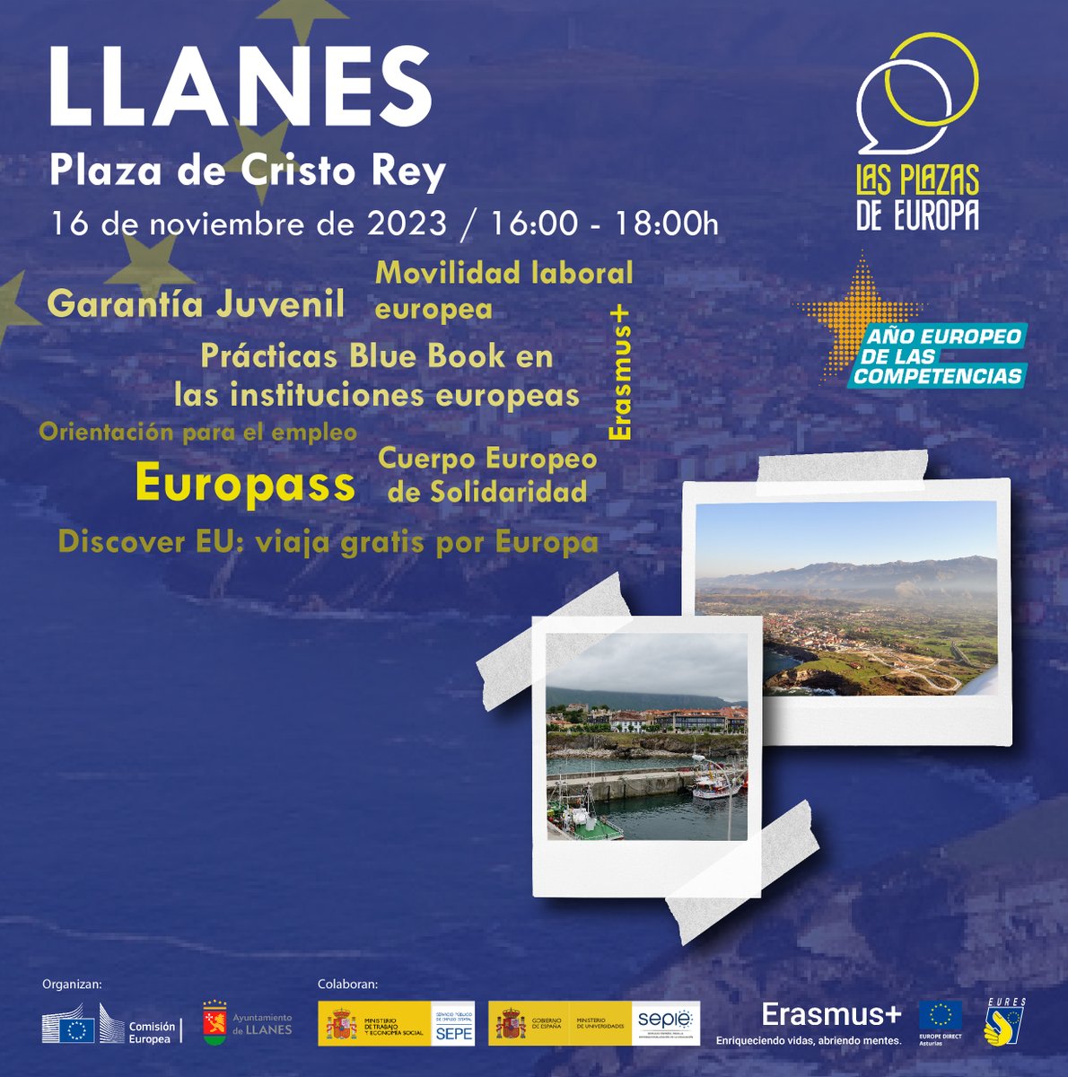 sepiegob's tweet photo. 🇪🇺 SEPIE participará en el evento #PlazasDeEuropa un evento de la @ComisionEuropea. 

Nos vemos en Llanes, Asturias del 16 al 18 de noviembre de 16.00 a 18.00h. https://t.co/sCdLGSq6Qi